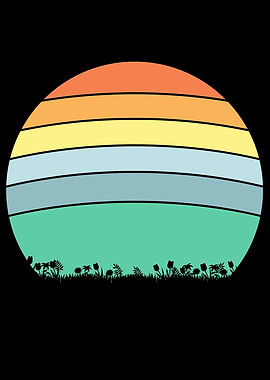 retro sunset rainbow