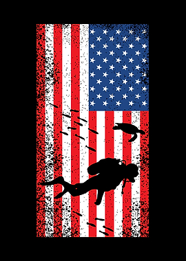 USA Diver 4th of July Gift