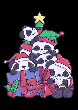 Panda Christmas Family Fri