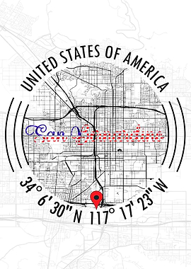 San Bernardino USA Map