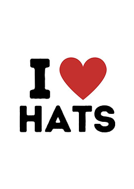 I Love Hats Simple Heart