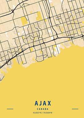 Ajax Yellow City Map