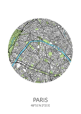 Paris Circle City Map