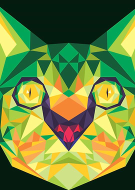 Cat in Lowpoly Popart