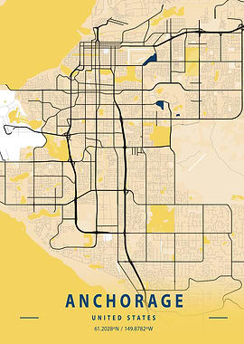 Anchorage Yellow City Map