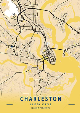 Charleston Yellow City Map