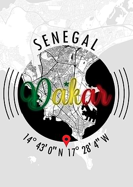Dakar SENEGAL Map