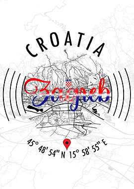 Zagreb CROATIA Map