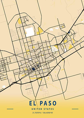EL Paso Yellow City Map