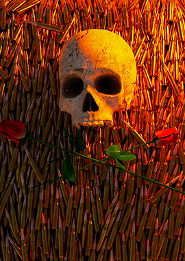 Golden bed of bullets