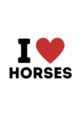 I Love Horses Simple Heart