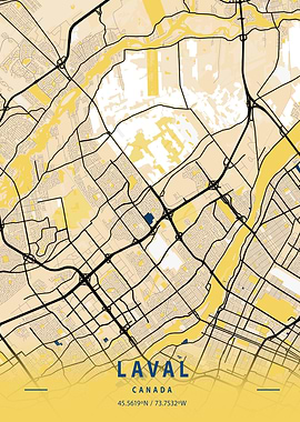 Laval Yellow City Map
