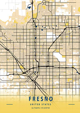 Fresno Yellow City Map