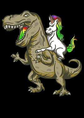 Unicorn Riding T Rex