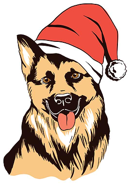 Christmas German Shepherd