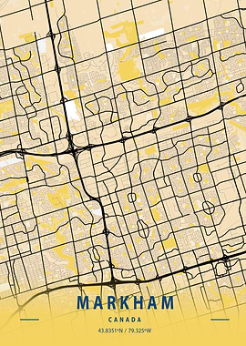 Markham Yellow City Map