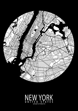 New York City Map Moon