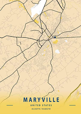 Maryville Yellow City Map