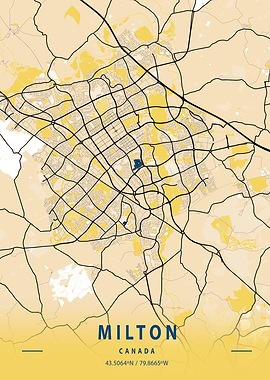 Milton Yellow City Map