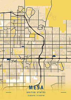 Mesa Yellow City Map