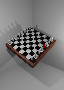Chess pawn red