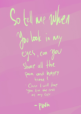 QUOTE SONG PINK