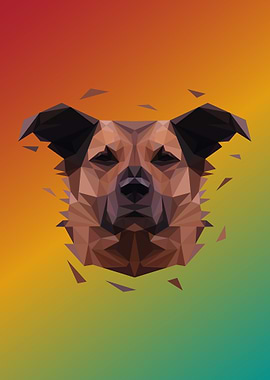 Dog in Lowpoly Art