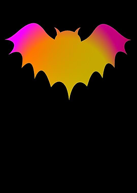 Halloween bat yellow pink