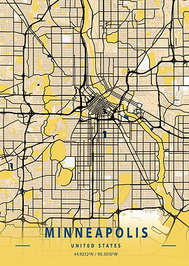 Minneapolis Yellow Map