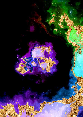 100 Starry Nebula in Space