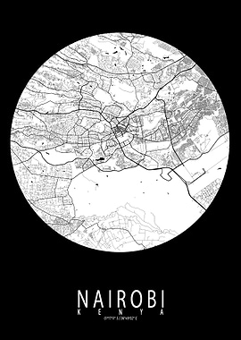 Nairobi City Map Full Moon