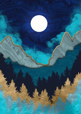 Mountain in the night