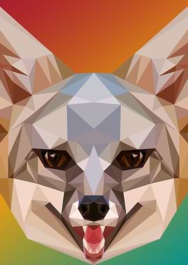 Fox in Lowpoly Art