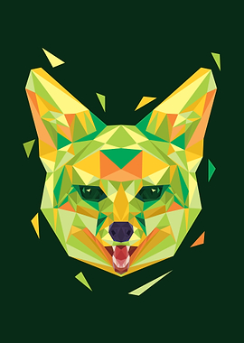Fox in Lowpoly Art
