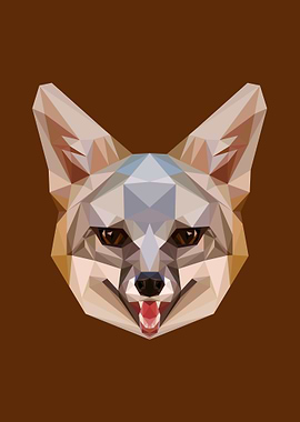 Fox in Lowpoly Art