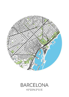 Barcelona Circle City Map