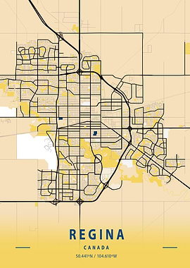 Regina Yellow City Map