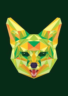 Fox in Lowpoly Art