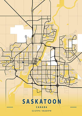 Saskatoon Yellow City Map