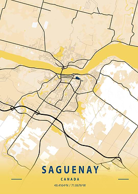 Saguenay Yellow City Map