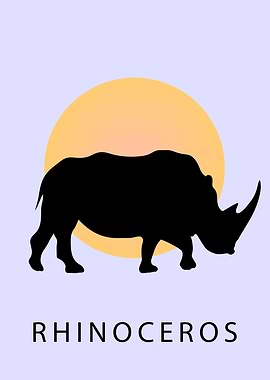 Silhouette of Rhinoceros