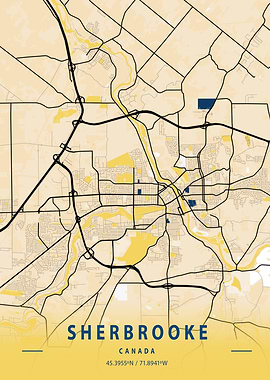 Sherbrooke Yellow City Map