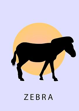 silhouette of Zebra