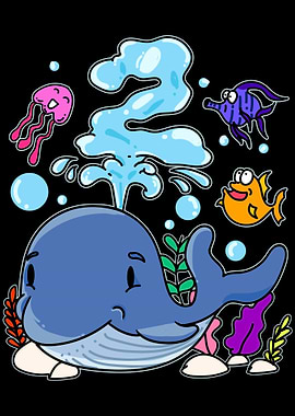 children 2 birthday whale