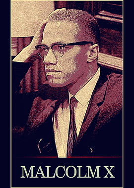 Malcolm X Retro Vintage