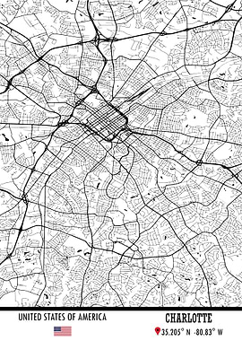 Charlotte USA Map
