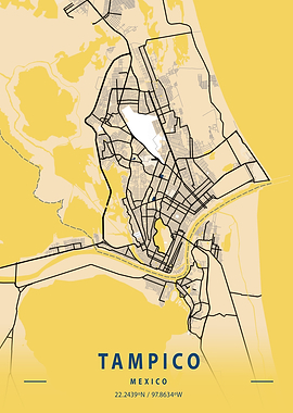 Tampico Yellow City Map