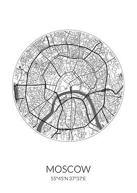 Moscow City Map White