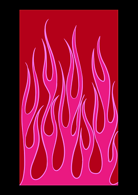 Pink Flames Vintage Fan Gi