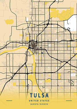 Tulsa Yellow City Map